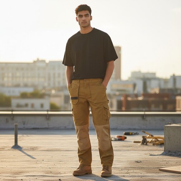 Skyline Wears Mens Cargo Safety Pants Cordura Knee Outdoor Utility - Picture 1 of 12